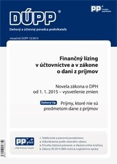 DUPP 13/2014 finančný lízing v účtovníctve a v zákone o dani z príjmov