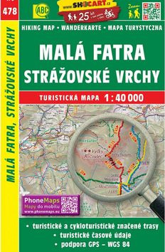 Mapa Malá Fatra, Strážovské vrchy 1:40 000