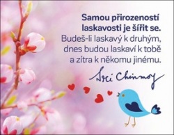 Magnet na lednici "Samou přirozeností laskavosti" (Sri Chinmoy)