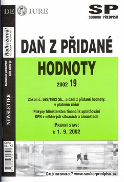 Daň z přidané hodnoty právní stav k 1.9.2002