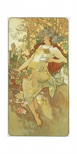 Pohľadnica Alfons Mucha – Autumn, dlhá