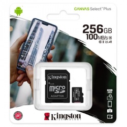 KINGSTON Micro SDXC CANVAS 256GB UHS-I + adaptér