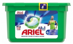 Ariel Active Deo Fresh All in 1 - Univerzálne kapsule na pranie športového oblečenia (12 pracích dávok)