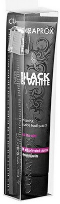 Curaprox Black is White zubná pasta 90 ml + Curaprox ultra soft 5460 zubná kefka