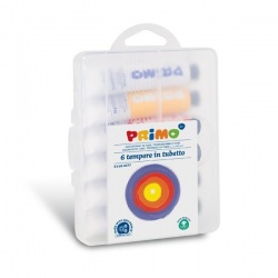 Temperové farby PRIMO, súprava v plastovom puzdre 6 x 18 ml
