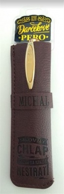 Darčekové pero v koženkovom púzdre - MICHAL