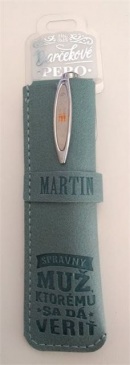 Darčekové pero v koženkovom púzdre - MARTIN