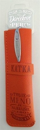 Darčekové pero v koženkovom púzdre - Katka