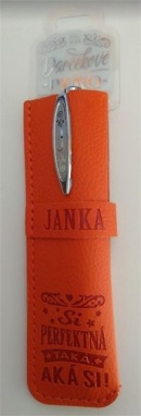 Darčekové pero v koženkovom púzdre - JANKA