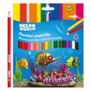 Junior farebné pastelky trojhranné motív podmorský svet 24 ks