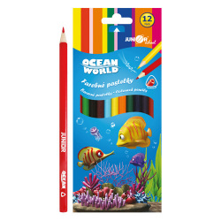 Junior farebné pastelky trojhranné motív podmorský svet 12 ks