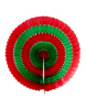 Závesná dekorácia papierový kruh zeleno červený 40 cm
