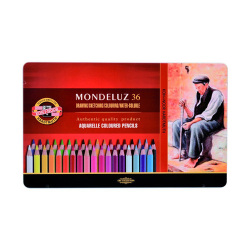 KOH-I-NOOR akvarelové pastelky Mondeluz sada 36 ks v plechovom boxe