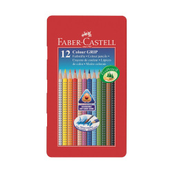 Pastelky Faber-Castell  Grip 1001 12 farieb v plechu