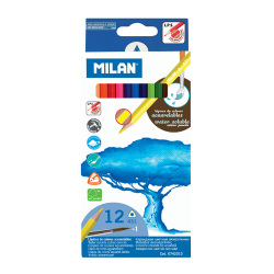 Milan akvarelové farebné pastelky trojhranné s štetec 12 ks
