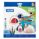 Milan farebné pastelky trojhranné 24 ks