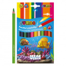 Junior farebné pastelky Jumbo trojhranné motív podmorský svet 12 ks