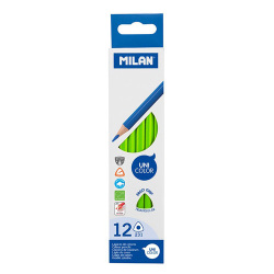 Milan farebné pastelky ergonomické trojhranné svetlo zelené 12 ks
