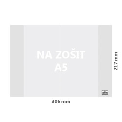 SADA 10ks, Obal na zošit A5 PVC 306x217 mm, hrubý/transparentný