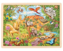 Drevené puzzle Austrálske zvieratá 96 dielikov