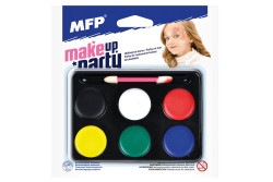 Farby na tvár pre deti so štetcom 6 farieb na paletke na karte