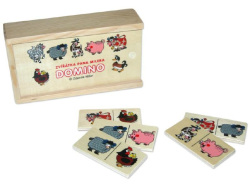 Domino zvieratká pána Müllera spoločenská hra v drevenej krabičke 28 ks