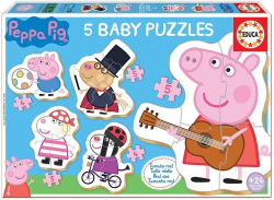 Baby puzzle Prasátko Peppa 2, 5 v 1