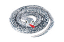 Had plyšový bielo-šedý 200 cm