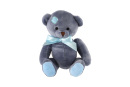 Medveď sediaci s mašľou plyšový 20 cm modrý 0+