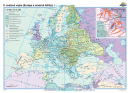 II.svetová vojna v Európe a severnej Afrike (1.9.1939-18.11.1942) Nástenná mapa (160x120 cm), fóliovaná, lištovaná