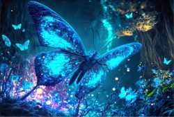 Dřevěné puzzle Fluorescent Butterfly A4