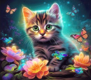 Drevené puzzle Cute Kitten A4