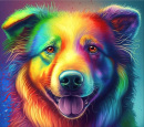 Dřevěné puzzle Multicolored Labrador A4