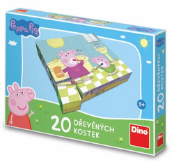 Drevené kocky Peppa Pig Veselý deň