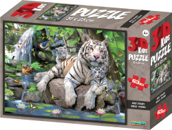 3D Prime puzzle  - Tiger biely 63 dielikov