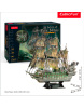 Puzzle 3D Flying dutchman s LED svetlom - 360 dielikov