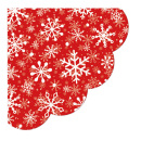 Obrúsky PAW L 33x33cm Christmas Snowflakes light red