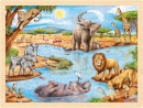 Drevené puzzle Africká savana 96 dielikov