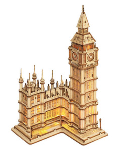 3D drevené puzzle svietiace Big Ben