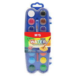 Farby vodové M&G mini - 14 farieb + štetec