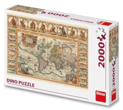 Puzzle Historická mapa sveta 2000 dielikov