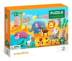 Puzzle Zvieratká horúco v Afrike 60 dielikov