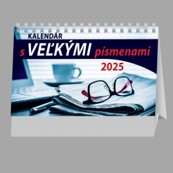 Stolový kalendár s veľkými písmenami 2025