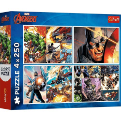 Trefl Puzzle Marvel 4 x 250 dielikov Hrdinské dni