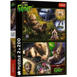 Trefl Puzzle Marvel 2 x 200 dielikov Groot